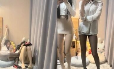 【长腿小妖精榨精少女和她的长腿闺蜜】，两个如此极品的美腿翘臀美少女