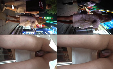 小吃街抄底白色连衣裙的漂亮美女 竟然没穿内裤 粉嫩的鲍鱼还残留着白色的液体 难道是刚刚被操过