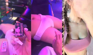 _2023-7-30 最新流出美女健身達人~翹臀桃桃夜店找牛郎吃雙份春葯後首次3P被兩個猛男輪干~瘋狂噴水 (1)