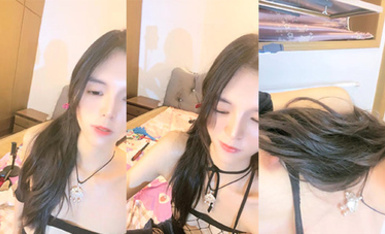 翹臀長腿緊身牛仔黑絲絕色女神 爆漿 (1)