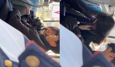 山东潍坊学生情侣毁三观 公交车上激情口爆 还随地乱吐精