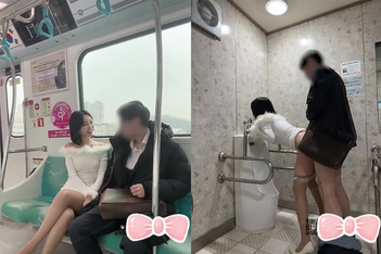 明星顏值反差女神〖sunwall〗地鐵里的小盪婦勾引陌生人洗手間偷偷打炮，不敢出聲緊張刺激！