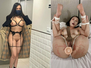 極品母狗少婦，SM捆綁調教，玩的超花，戶外露出口爆吞精 (1)